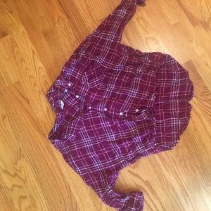 bethany mota croped flannel tee